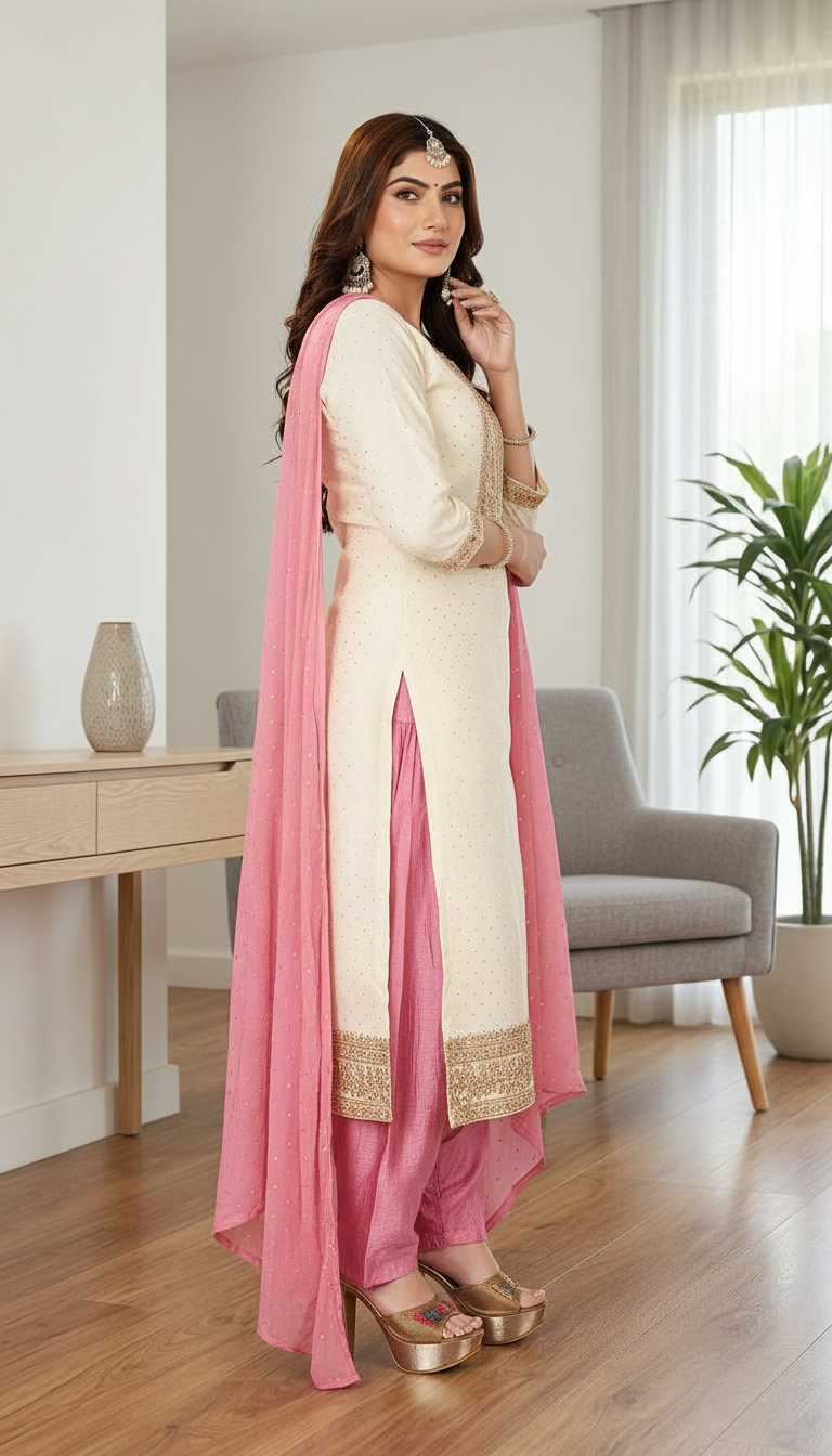 Elegant Kurta Set with Dupatta view 2