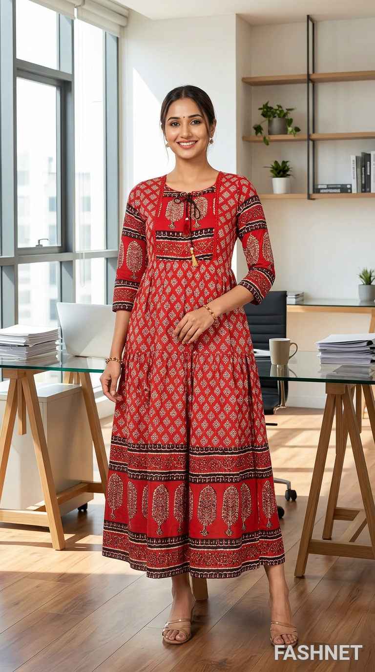 Fashnet Red Maxi Dress view 4