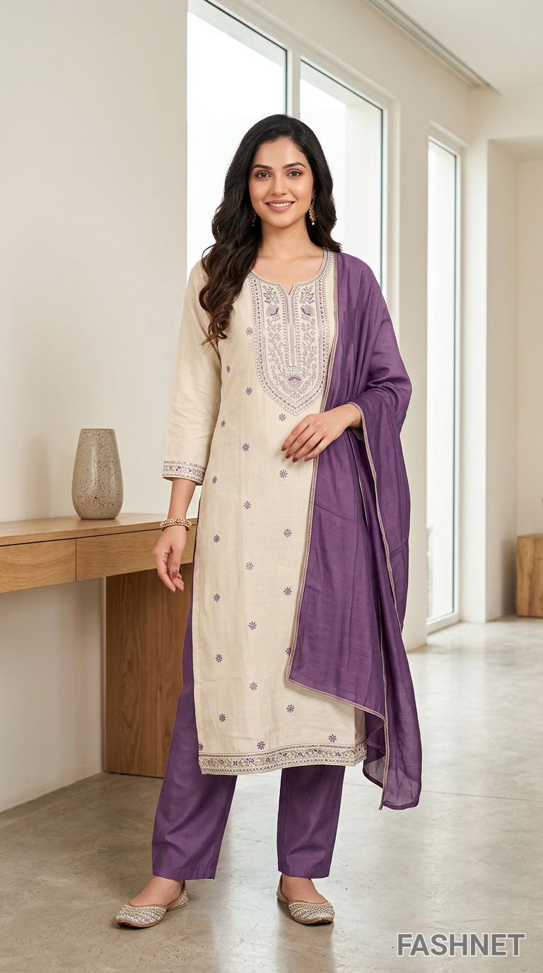 Elegant Purple Salwar Suit Set J2278F view 4