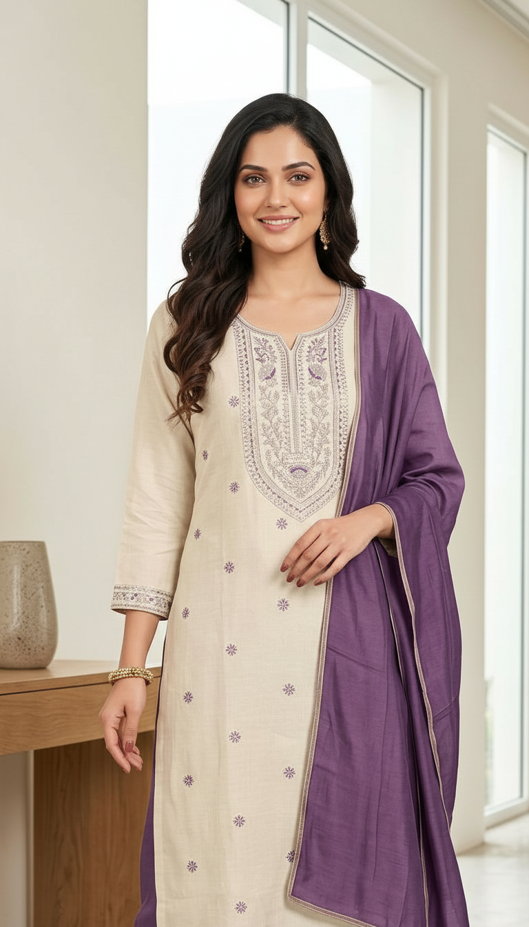 Elegant Purple Salwar Suit Set J2278F view 2