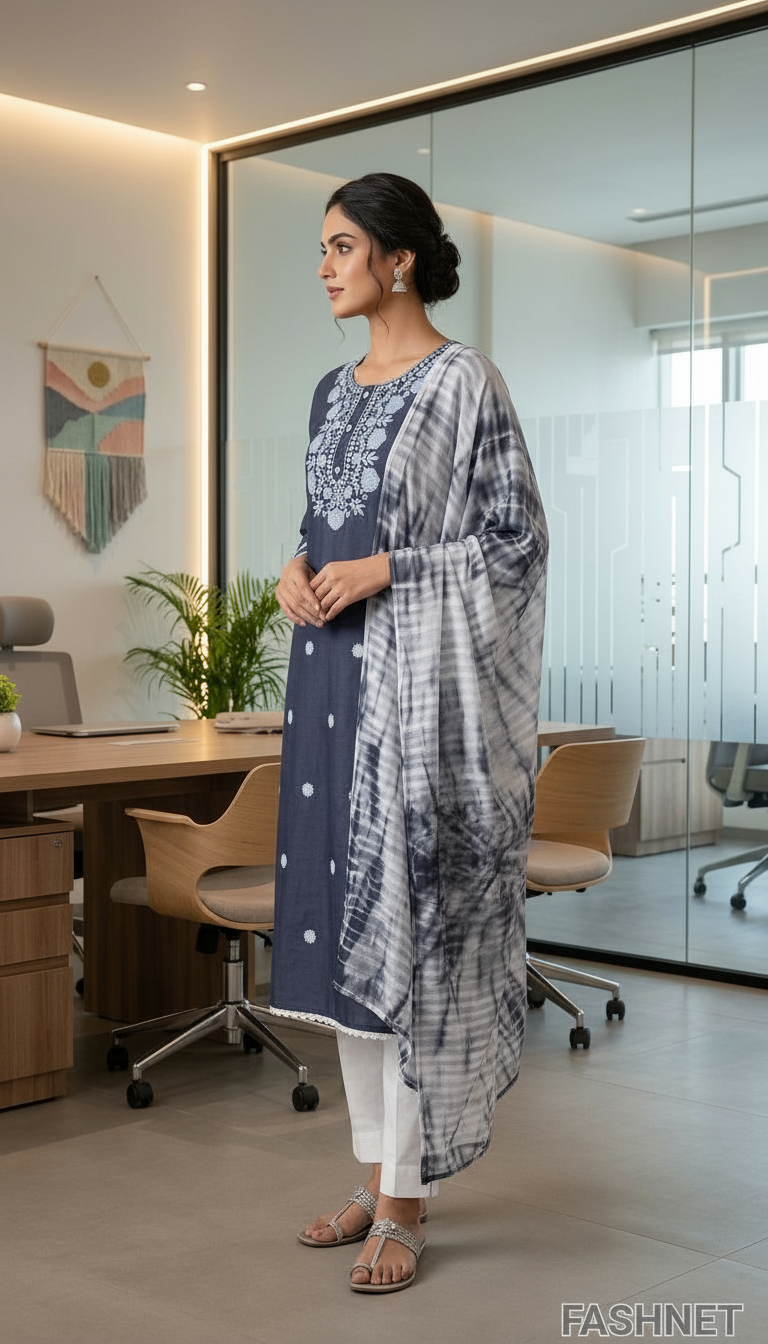 Fashnet Embroidered Kurta Set view 2
