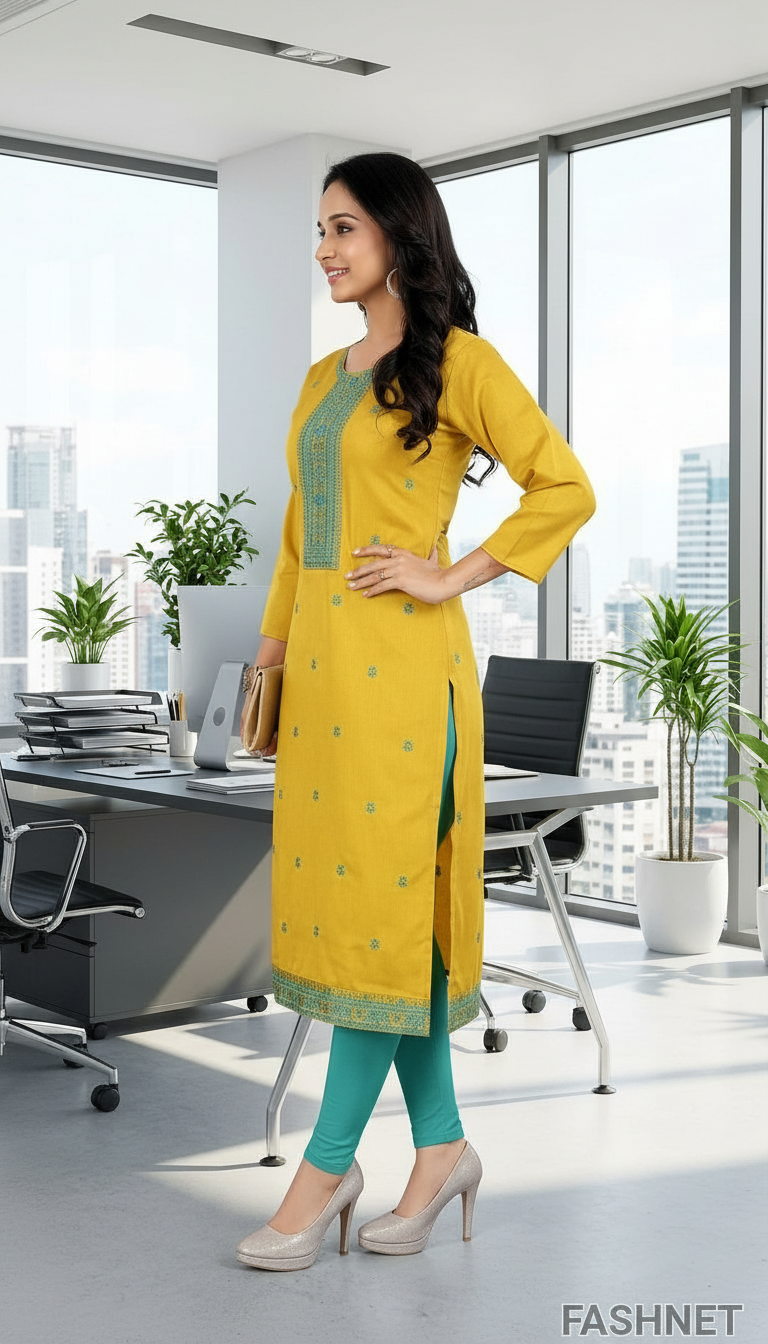 Fashnet Yellow Kurta view 2
