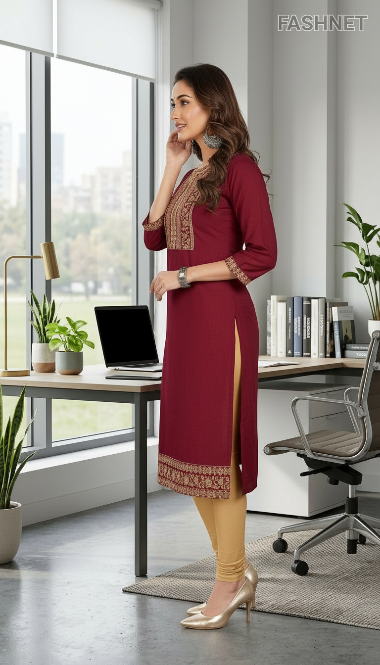 Fashnet Embroidered Kurta view 2