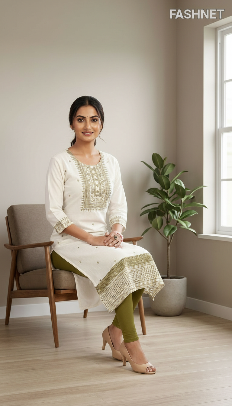 Fashnet Embroidered Kurta 01 view 4