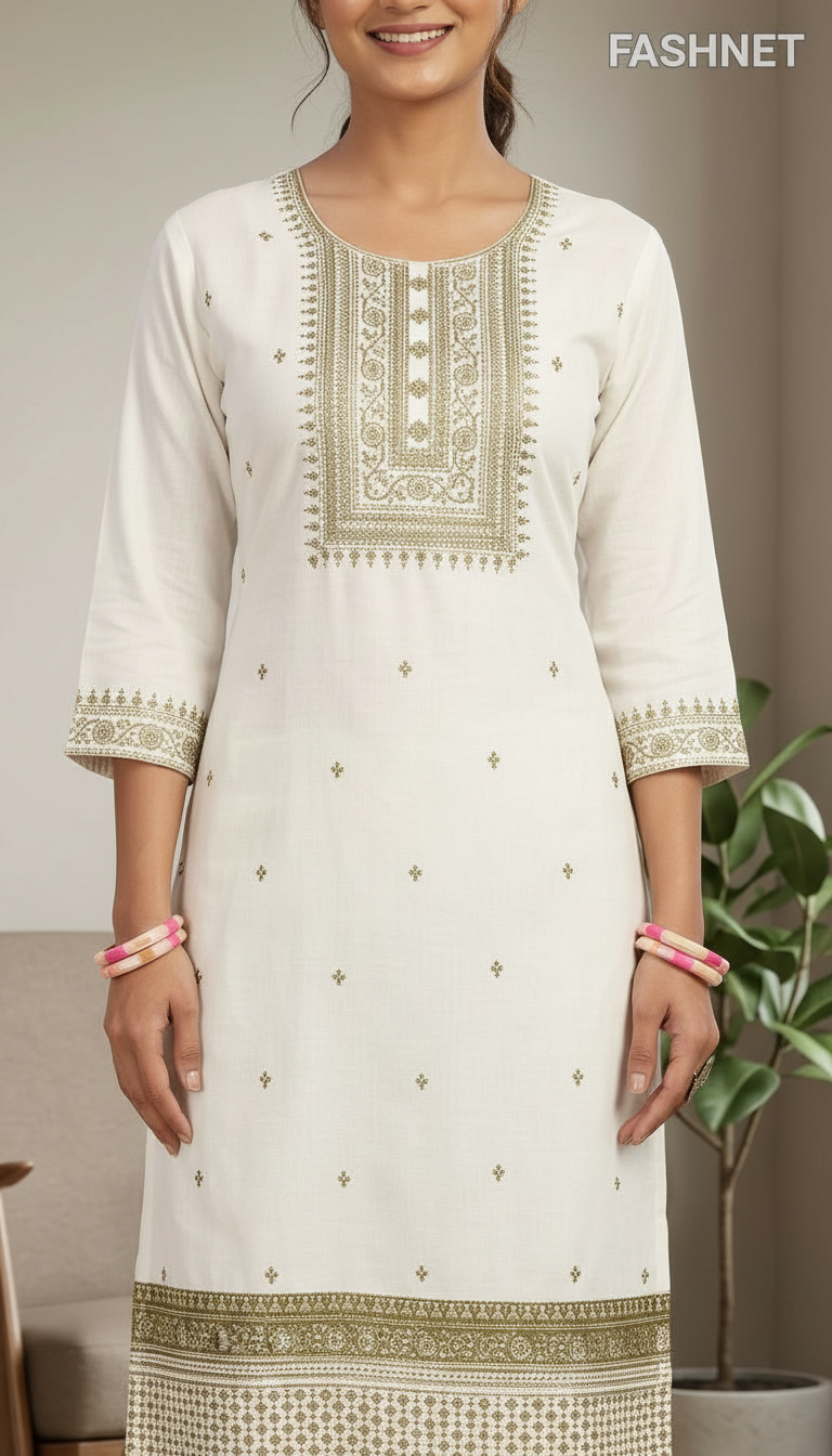 Fashnet Embroidered Kurta 01 view 3