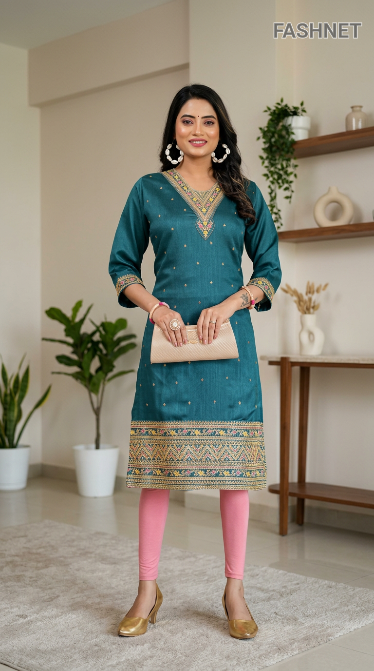 Fashnet Embroidered Kurta 02 view 6