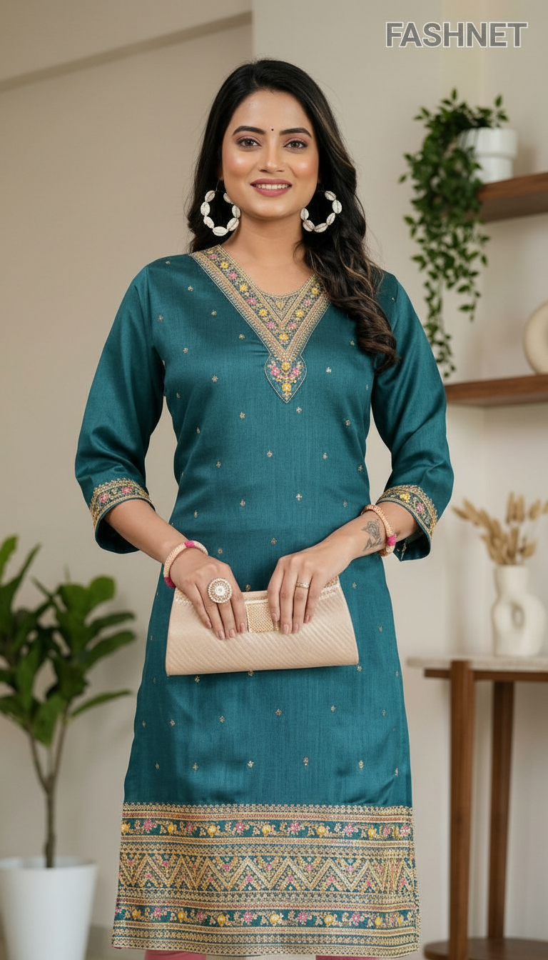 Fashnet Embroidered Kurta 02 view 4