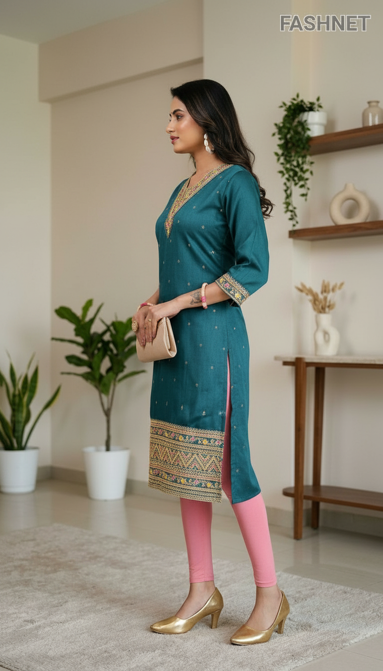 Fashnet Embroidered Kurta 02 view 2
