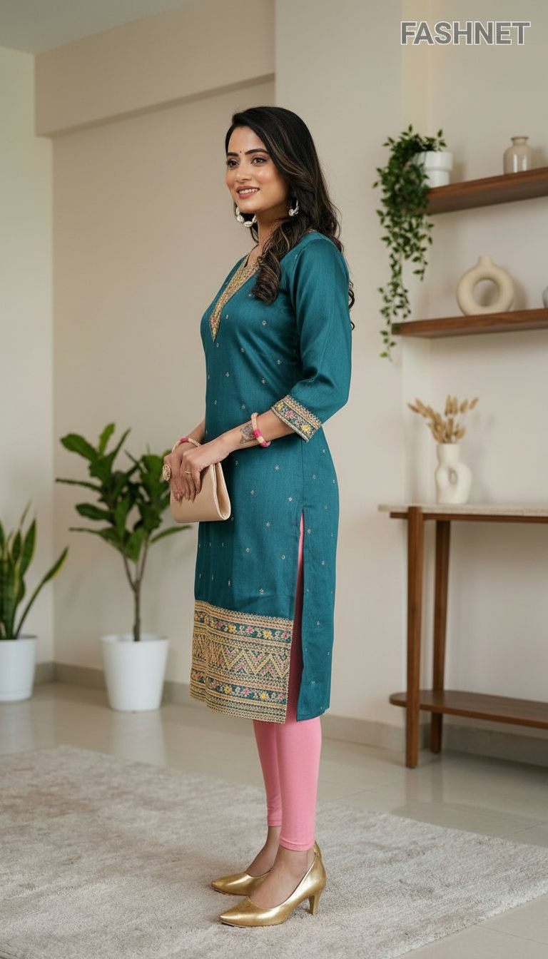 Fashnet Embroidered Kurta 02 view 3