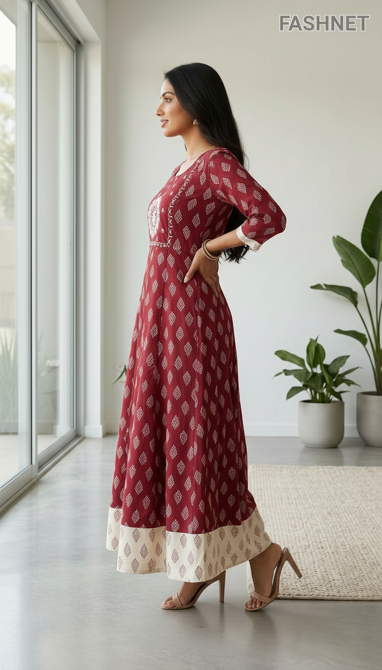 Fashnet Printed Long Gown view 2