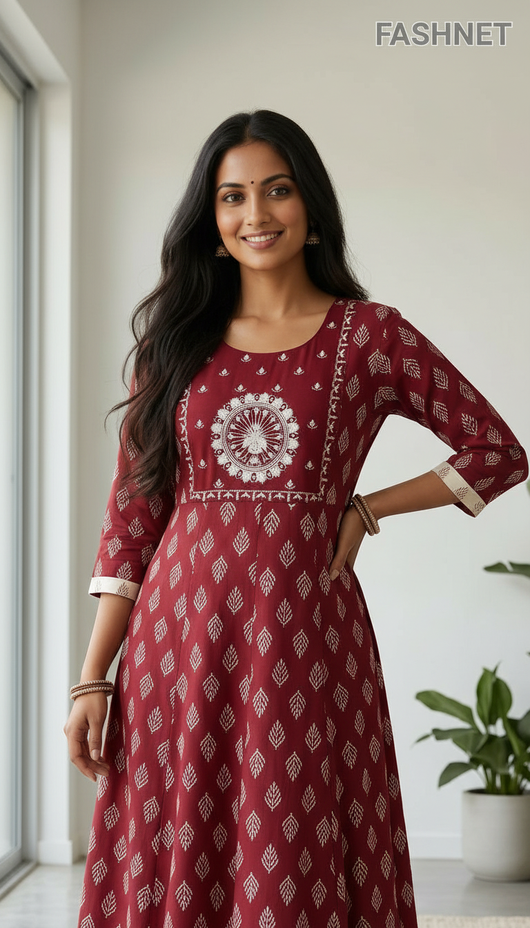 Fashnet Printed Long Gown view 3
