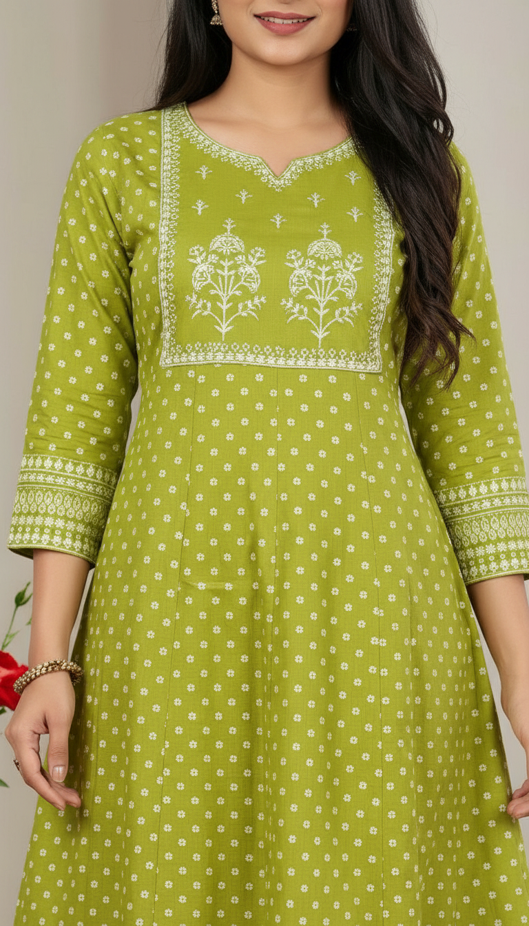 Fashnet Olive Kurta view 3