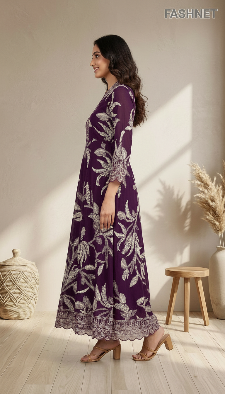 Fashnet Embroidered Long Gown view 2