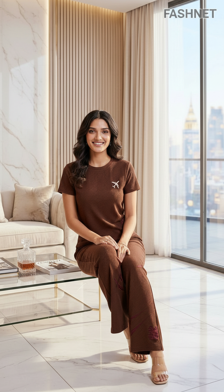Fashnet Brown Cord Set view 4