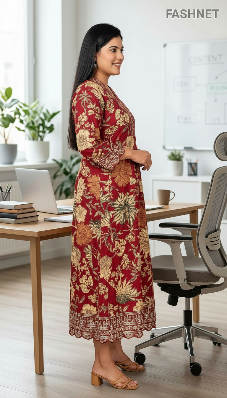 Fashnet Floral Printed Long Dress view 5