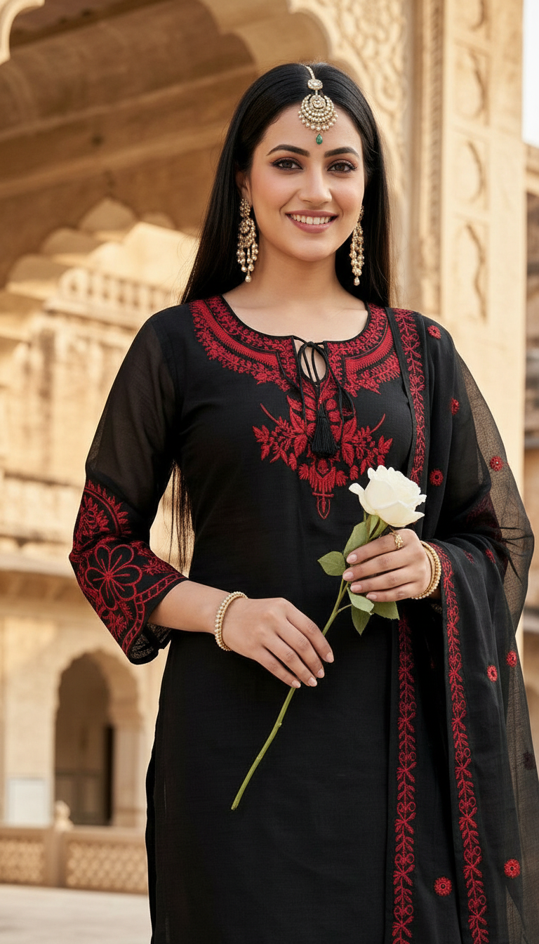 Fashnet Embroidered Kurta Set 023 view 2