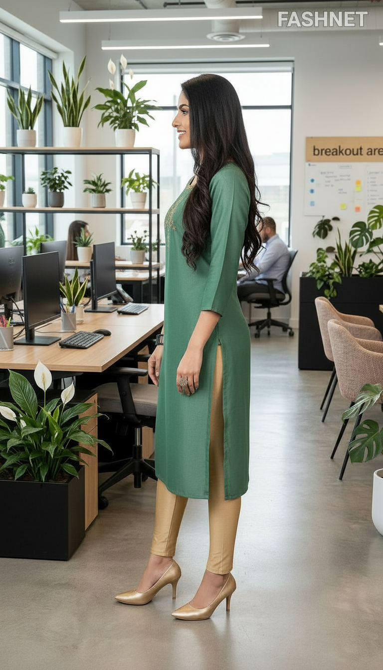 Fashnet Green Kurta view 3