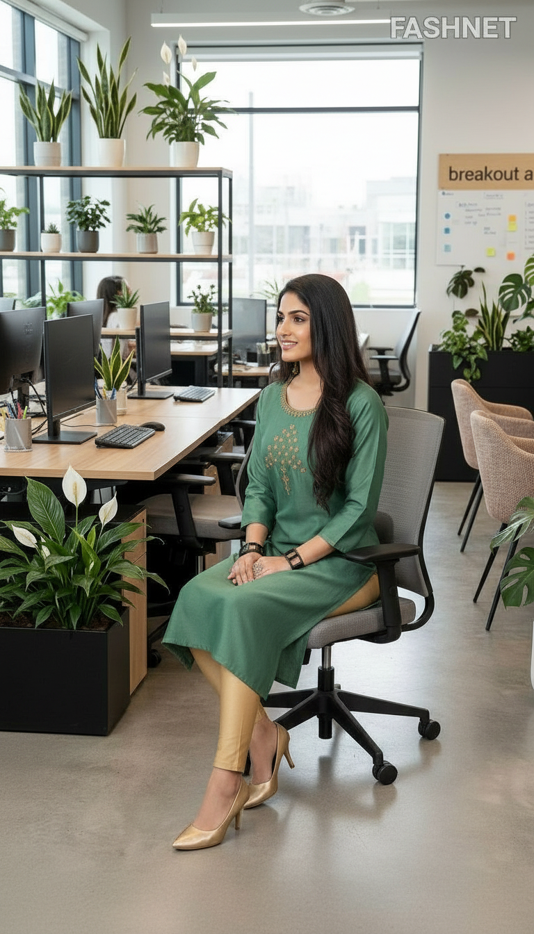 Fashnet Green Kurta view 5
