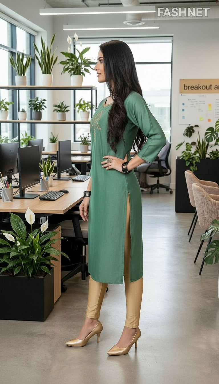 Fashnet Green Kurta view 2