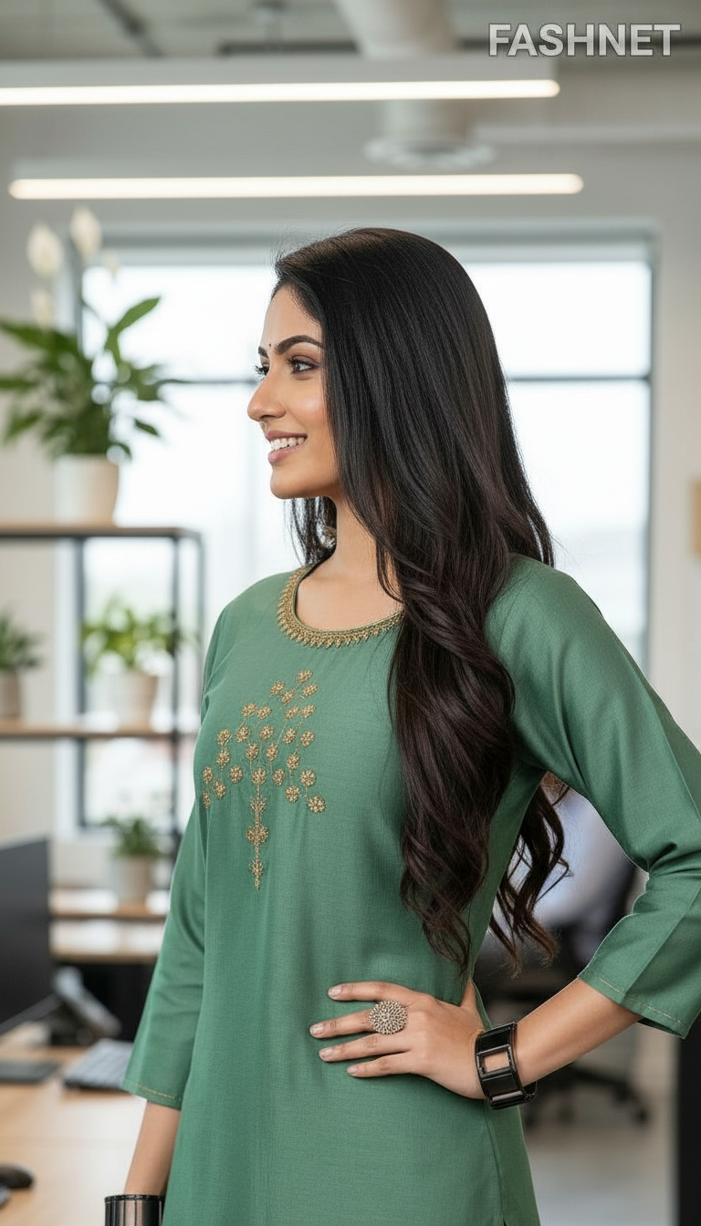 Fashnet Green Kurta view 4