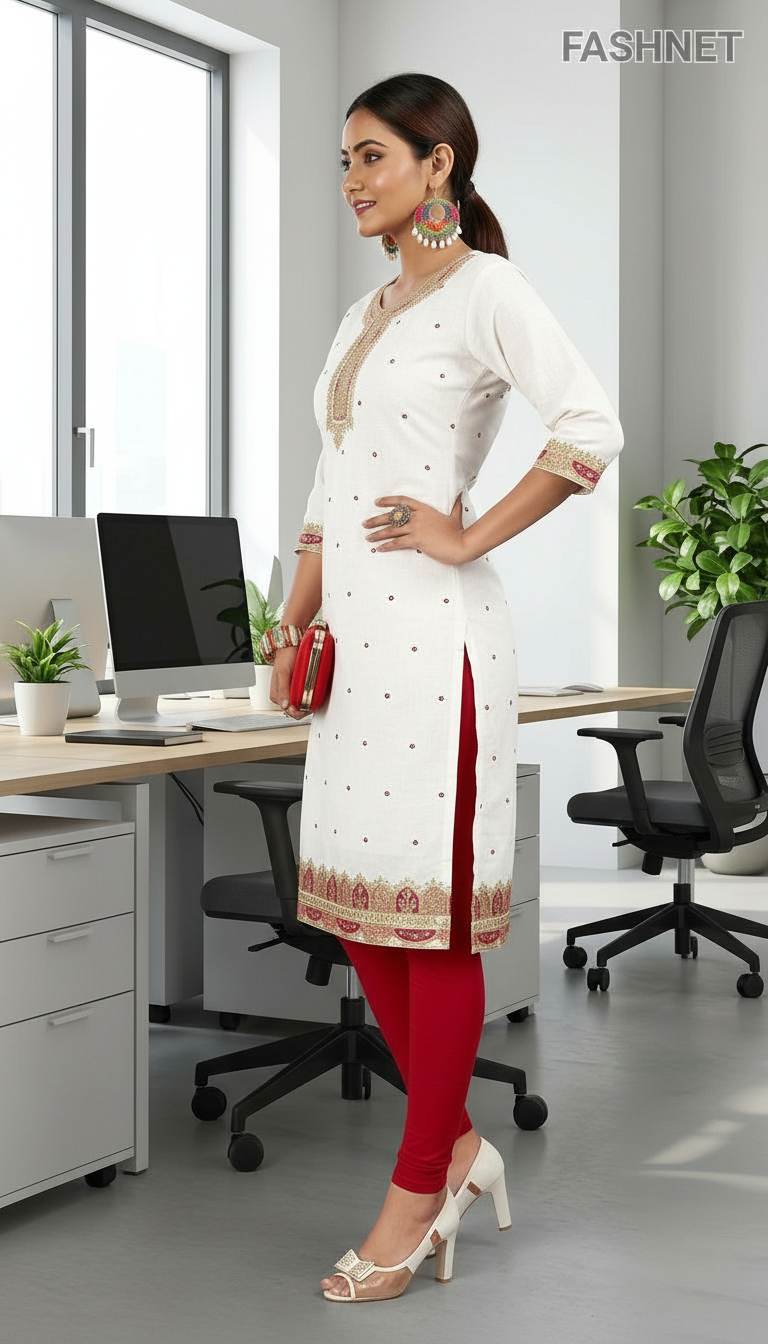 Fashnet Embroidered Kurta 029 view 2