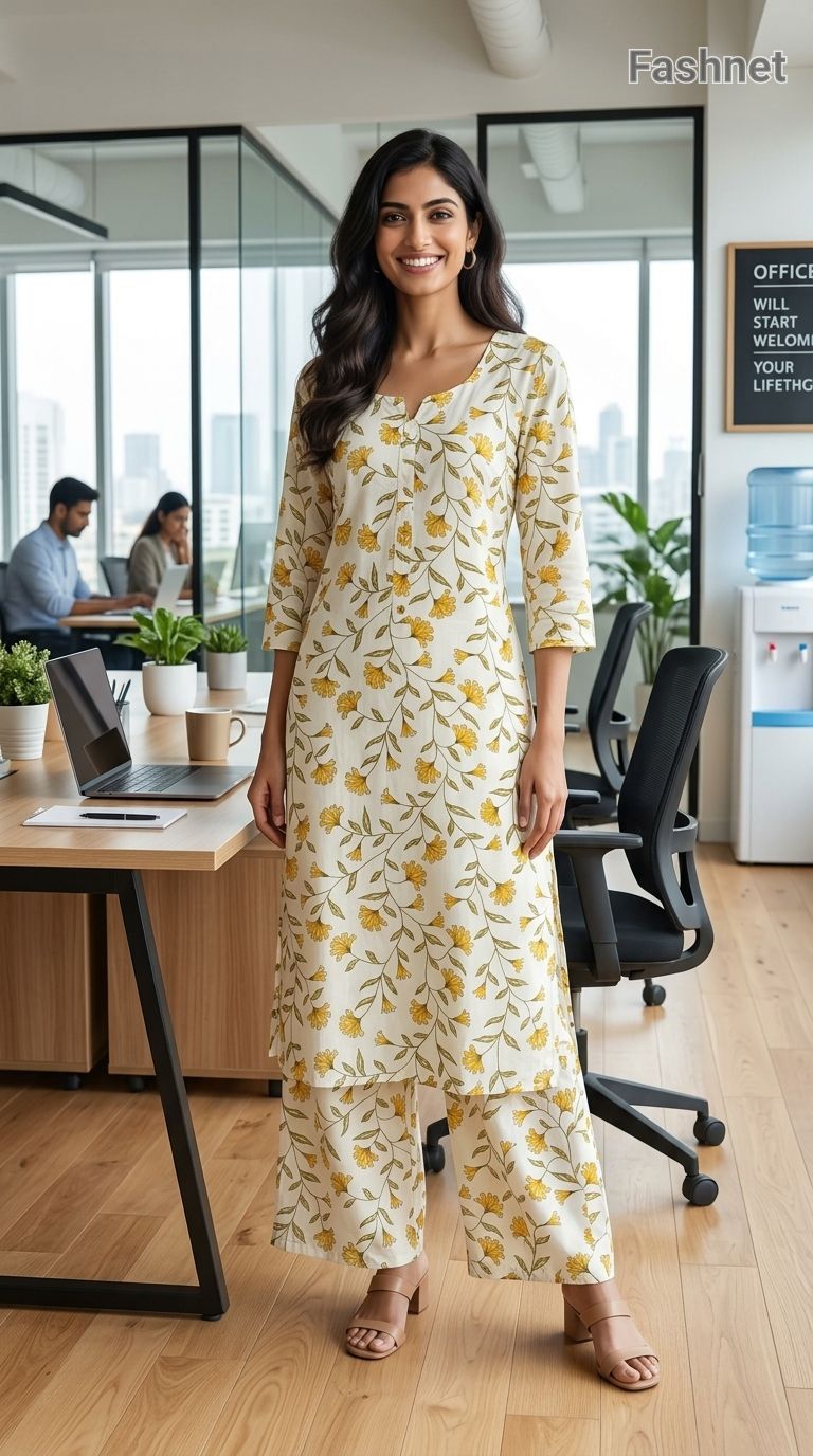 Fashnet Floral Kurta Set view 4