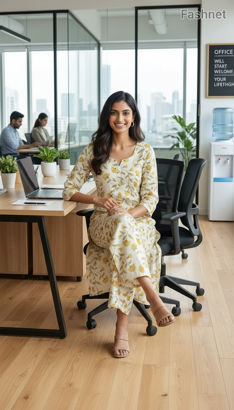 Fashnet Floral Kurta Set view 3