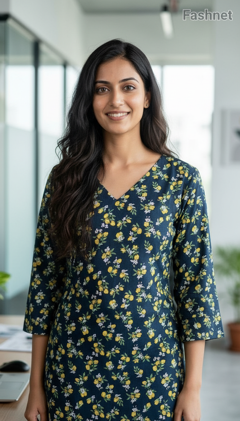 Fashnet Floral Kurta Set 023 view 2