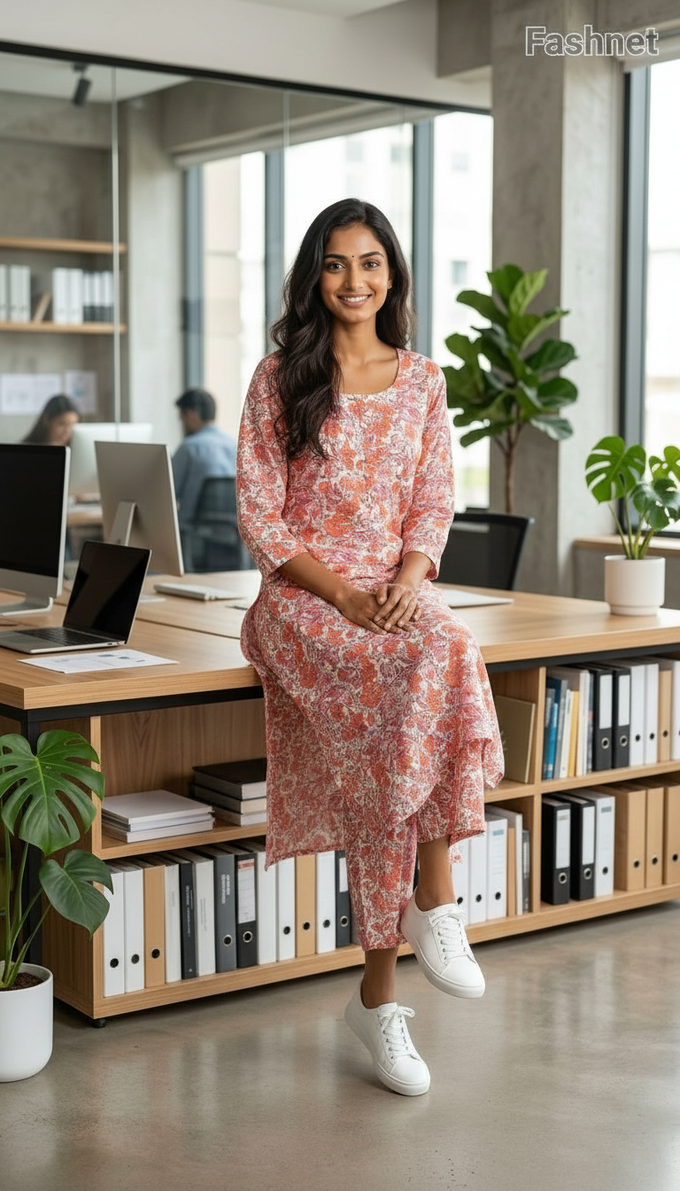Fashnet Floral Kurta Set025 view 4