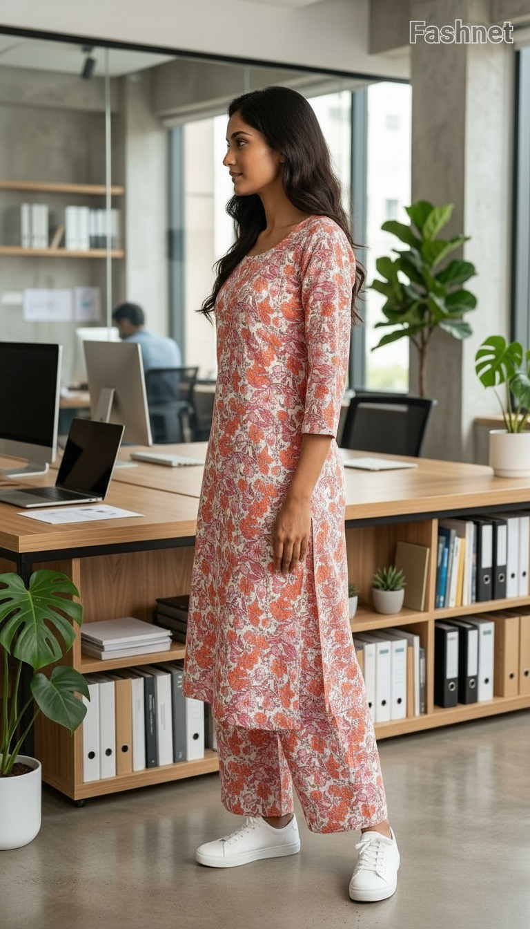 Fashnet Floral Kurta Set025 view 2