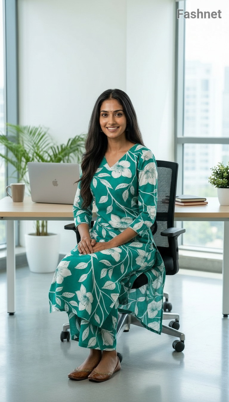 Fashnet Floral Kurta Set026 view 4
