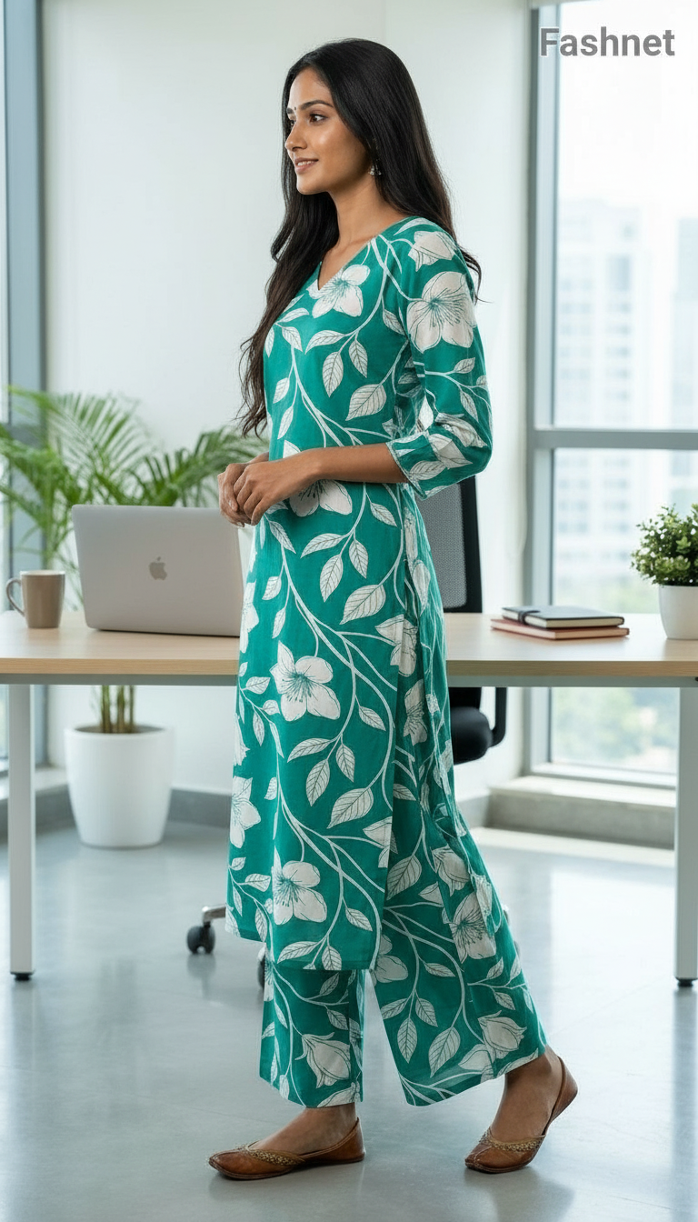 Fashnet Floral Kurta Set026 view 2