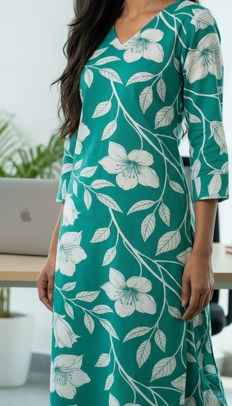Fashnet Floral Kurta Set026 view 3