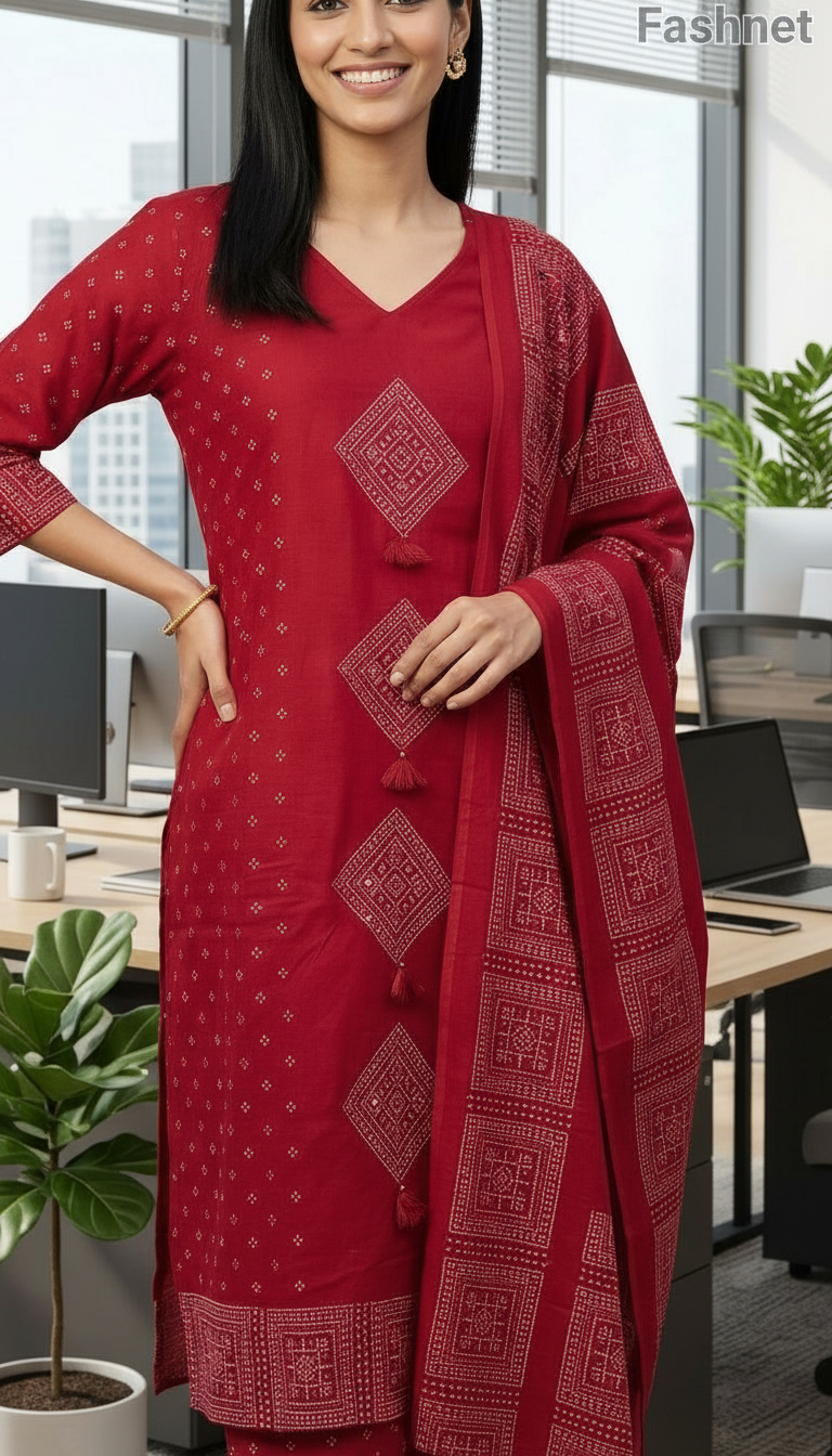 Fashnet Salwar Suit Set Cotton view 3