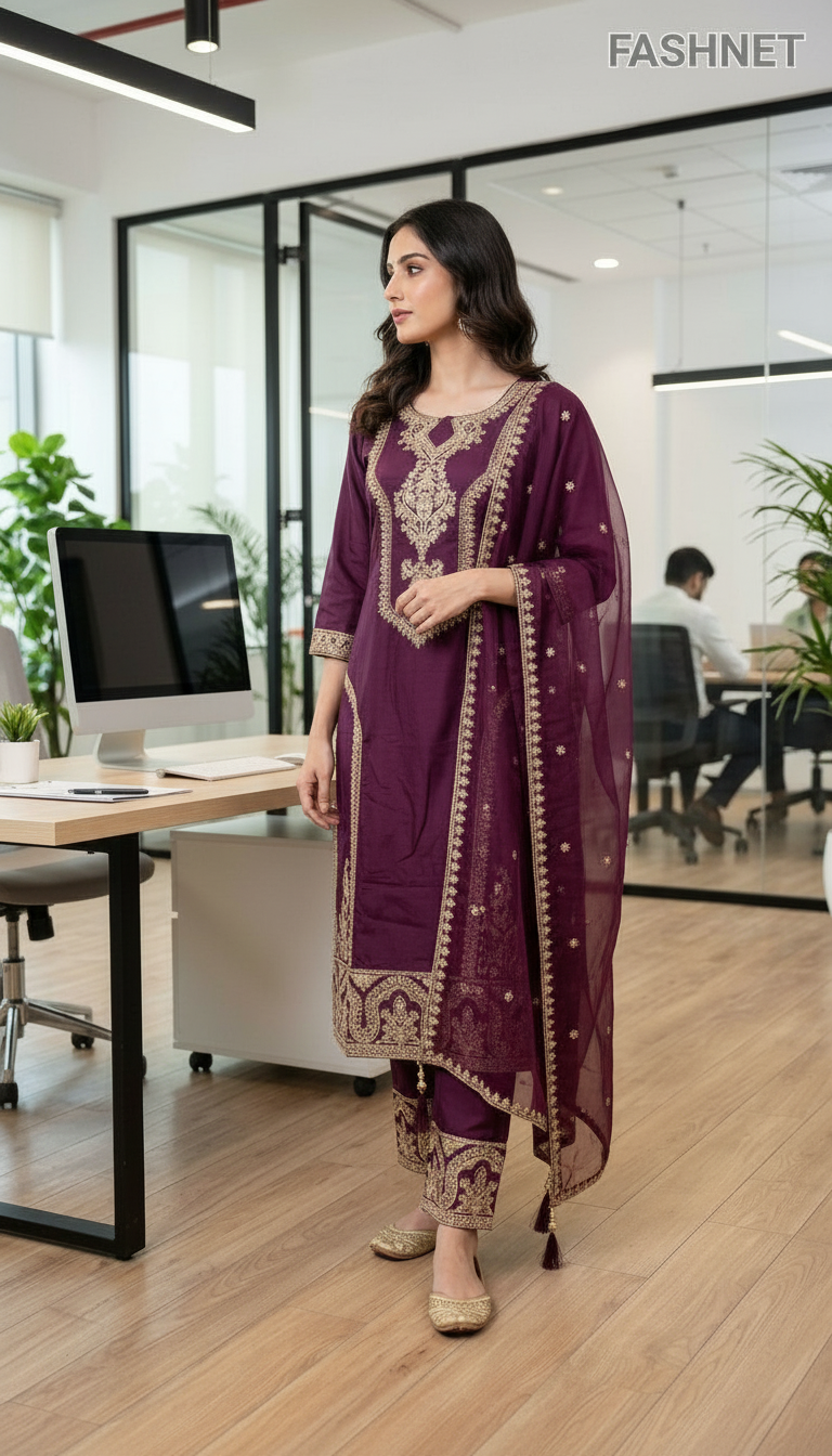 Fashnet Embroidered Kurta Set KGN view 2