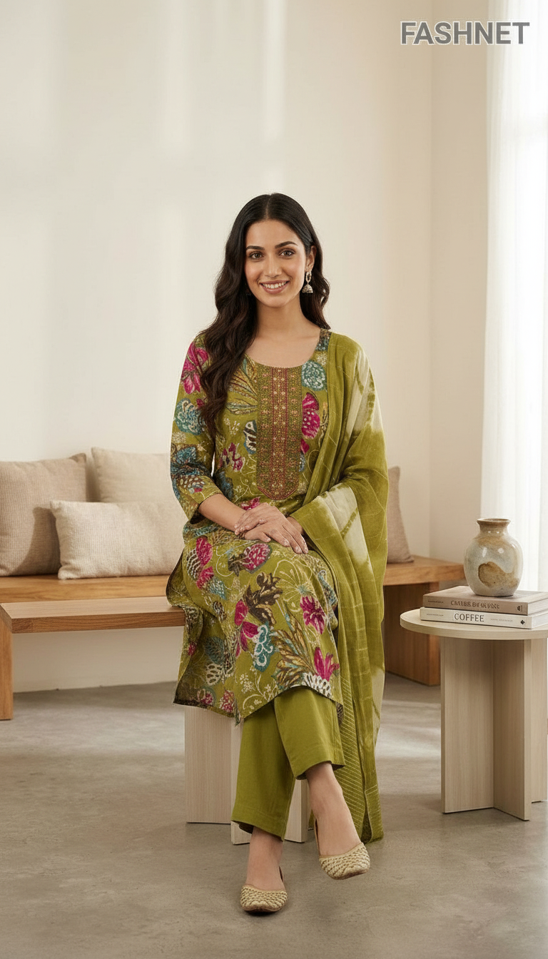 Fashnet Floral Kurta Set 3XL view 4