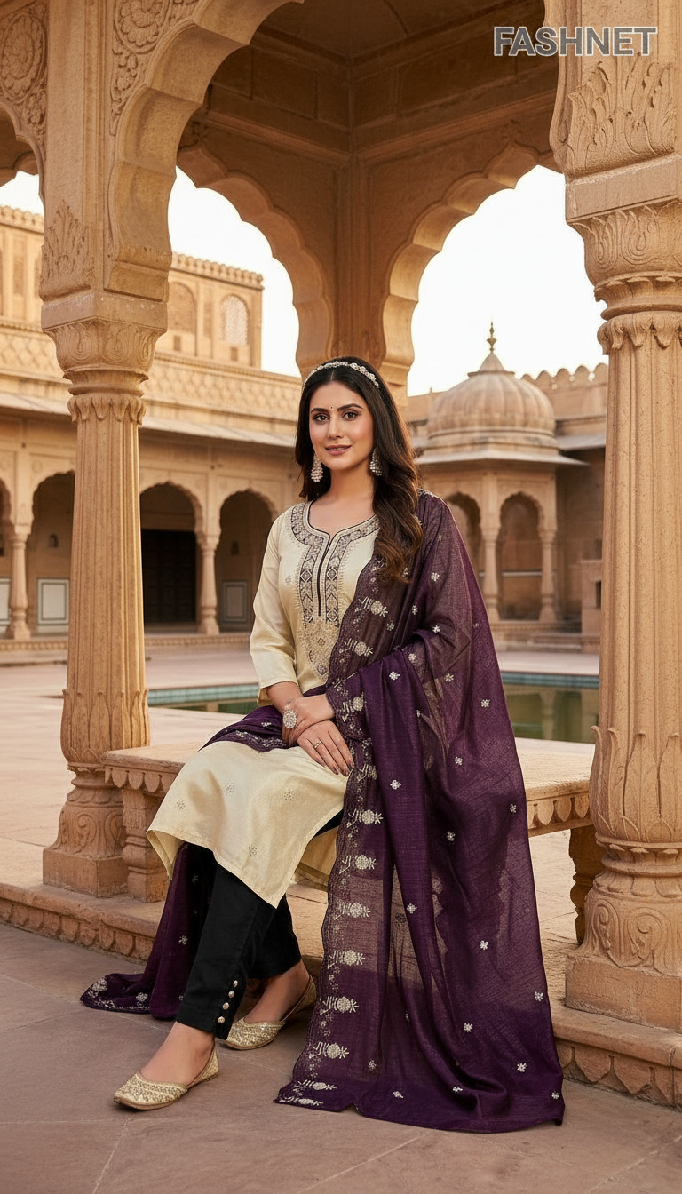 Embroidered Kurta Set 2787 view 4