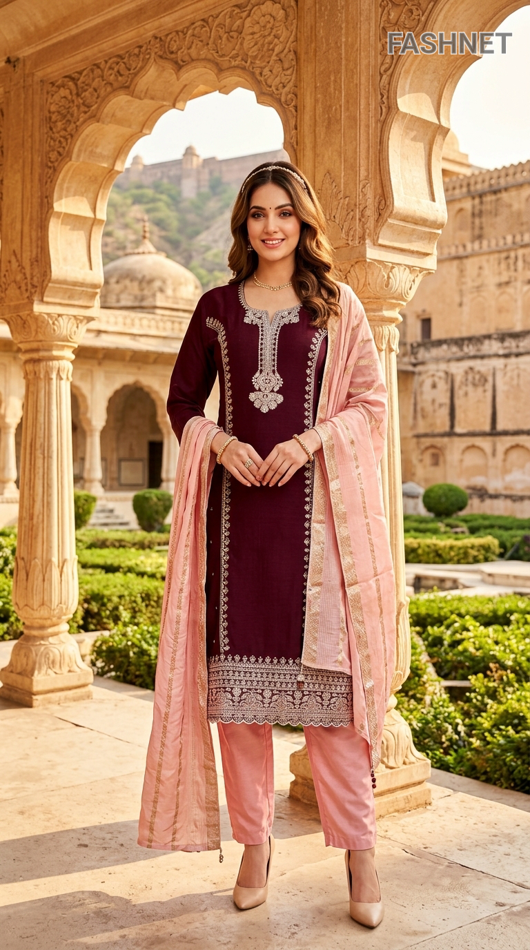 Fashnet Embroidered Salwar Suit Set 03 view 4