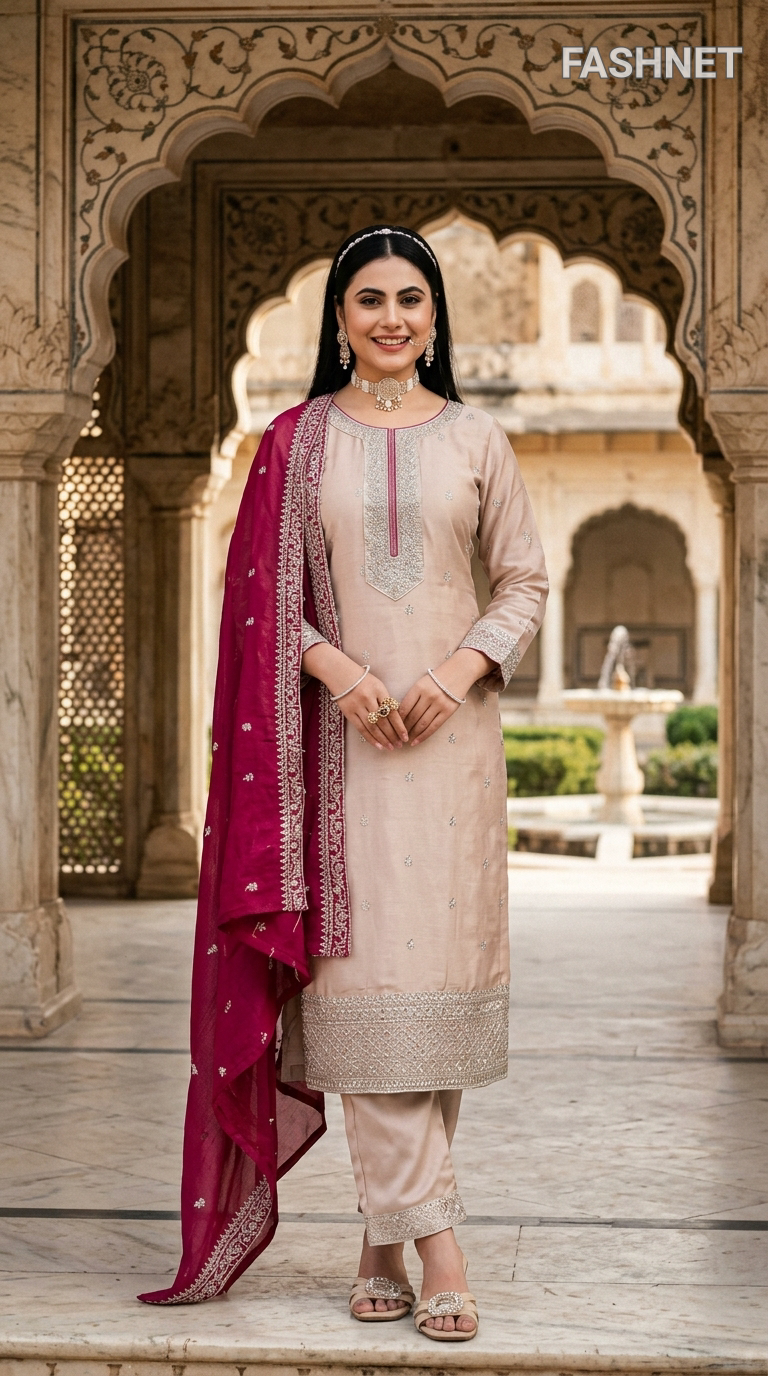FashNet Embroidered Salwar Suit Set 04 view 4
