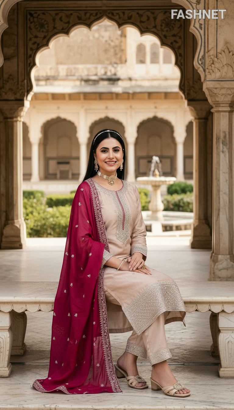 FashNet Embroidered Salwar Suit Set 04 view 3