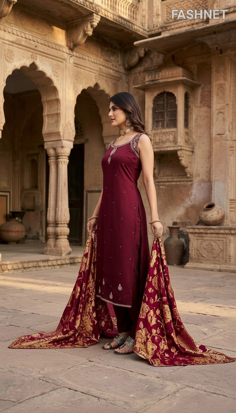 FashNet Embroidered Kurta Set 06 view 2