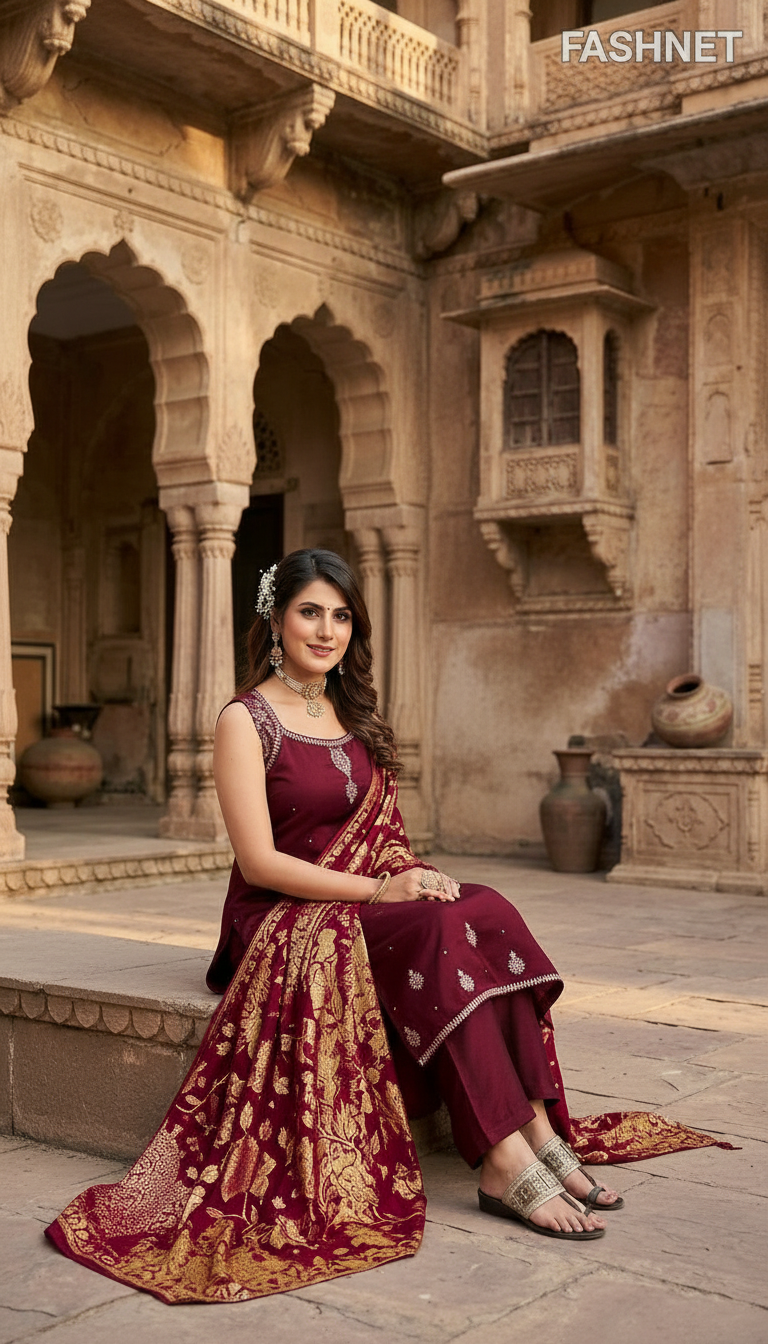 FashNet Embroidered Kurta Set 06 view 4
