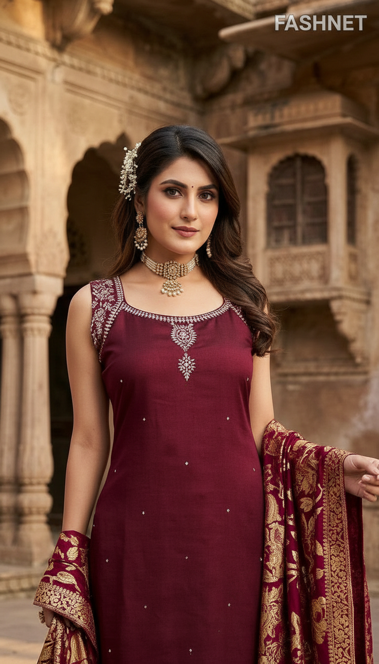 FashNet Embroidered Kurta Set 06 view 3