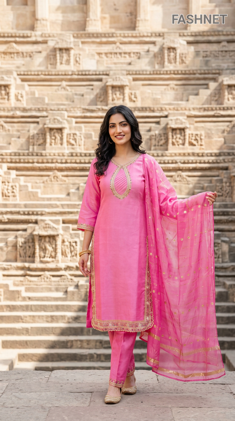 Fashnet Pink Salwar Suit Set 07 view 5