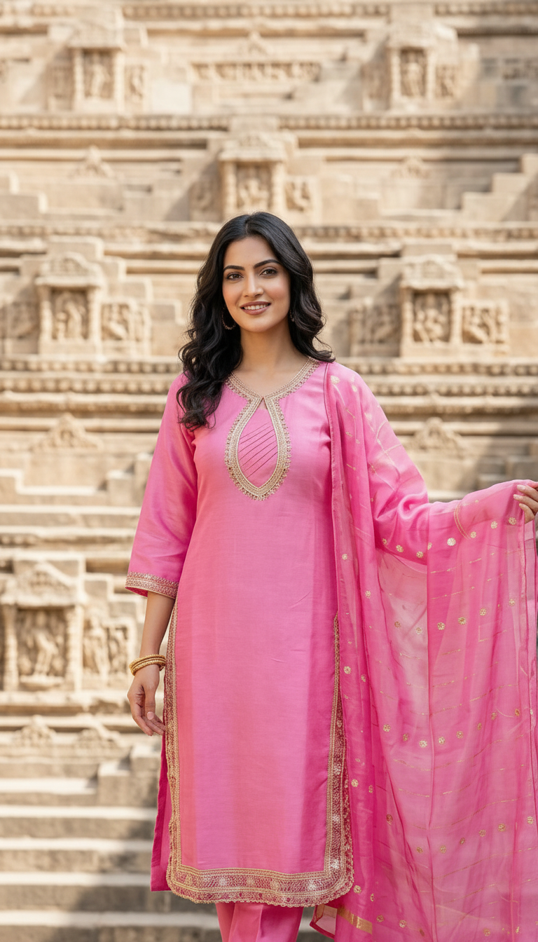 Fashnet Pink Salwar Suit Set 07 view 3