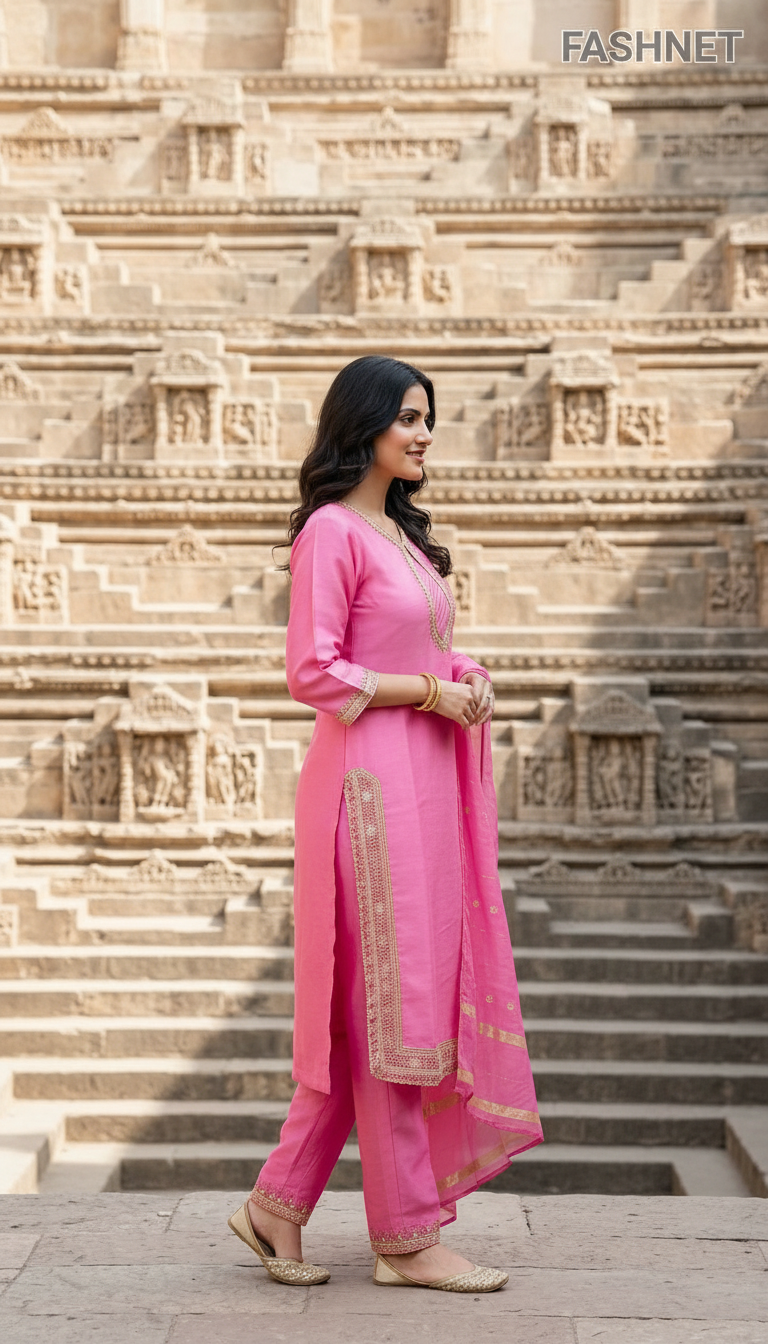 Fashnet Pink Salwar Suit Set 07 view 2