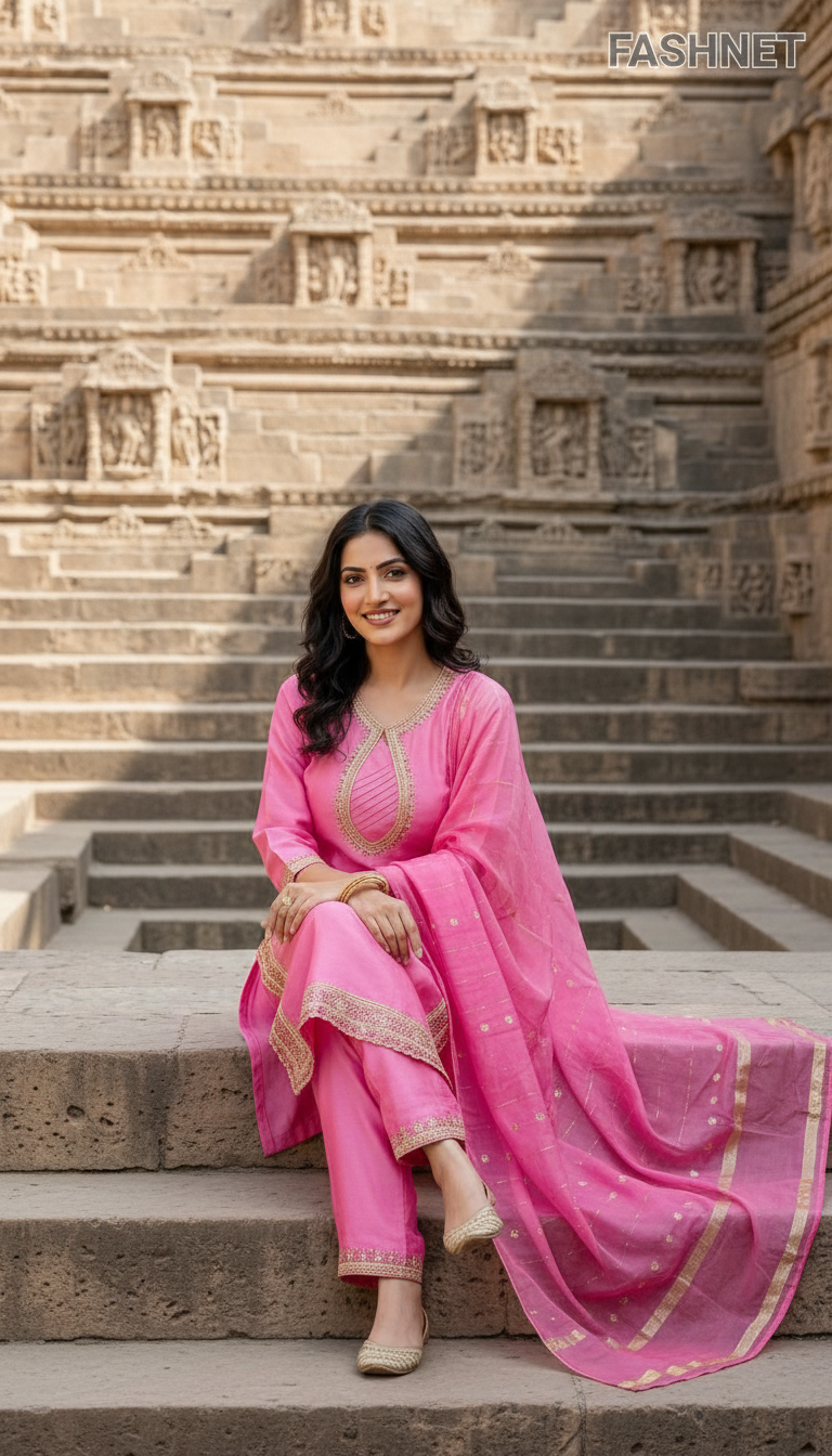 Fashnet Pink Salwar Suit Set 07 view 4