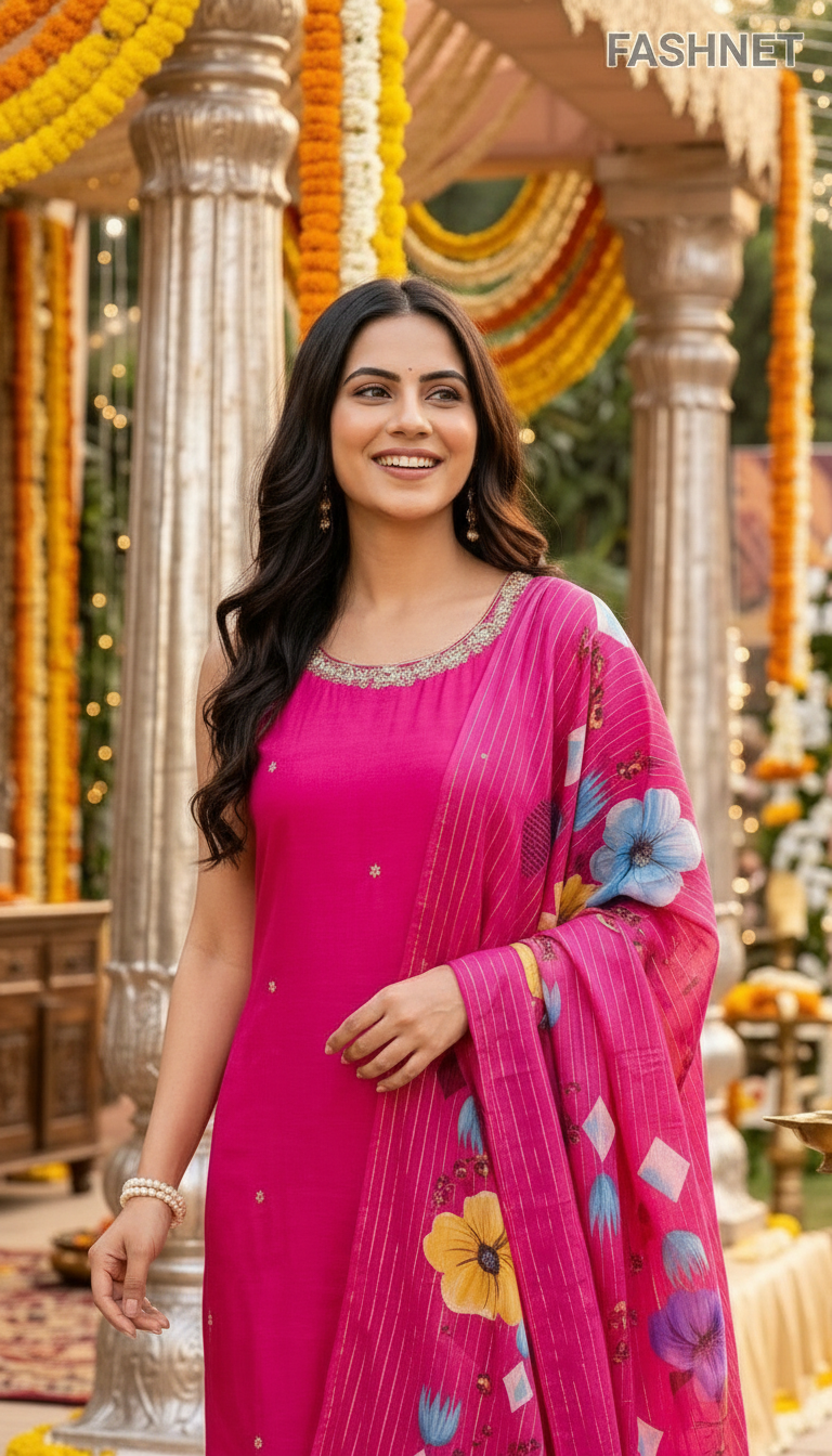 Fashnet Pink Salwar Suit Set 09 view 3