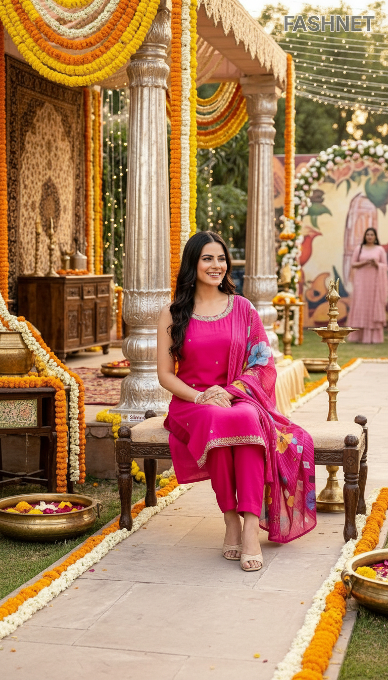 Fashnet Pink Salwar Suit Set 09 view 4