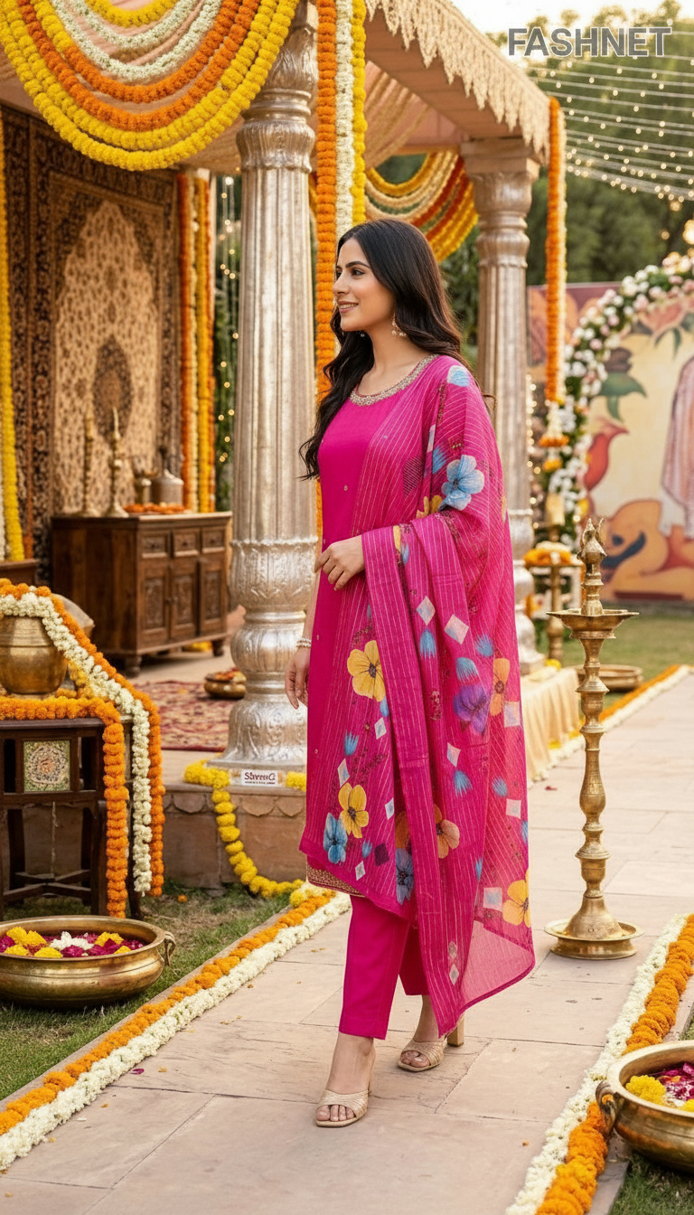 Fashnet Pink Salwar Suit Set 09 view 2